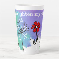 Happy bright cartoon flowers on watercolor
