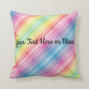 Happy Bright Rainbow Pillow Custom Text Reversible