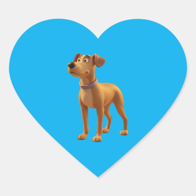 Happy Brown Dog Sticker (Front)