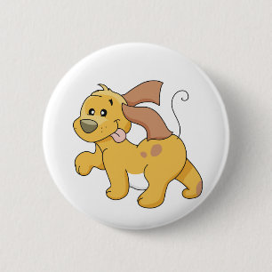 Happy Brown Dog Tshirts and Gifts 6 Cm Round Badge