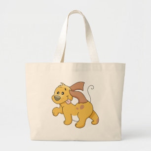 Happy Brown Dog Tshirts and Gifts Large Tote Bag