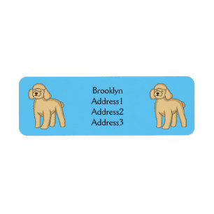 Happy brown poodle cartoon illustration