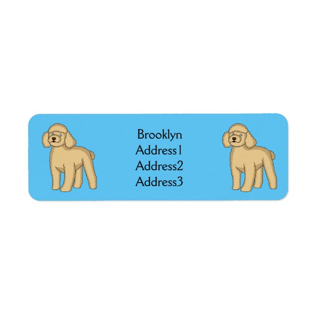 Happy brown poodle cartoon illustration (Front)