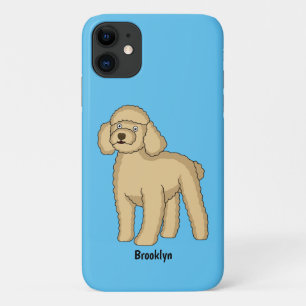 Happy brown poodle cartoon illustration Case-Mate iPhone case