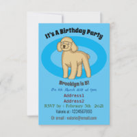 Happy brown poodle cartoon illustration