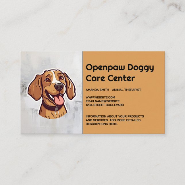 Happy Brown Puppy Smiling Business Card (Front)