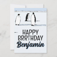 Happy BRRthday Penguin Winter Birthday Cool Name 