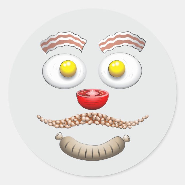 Happy Brunch Face Classic Round Sticker (Front)