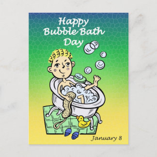 Happy Bubble Bath Day January 8 Postcard