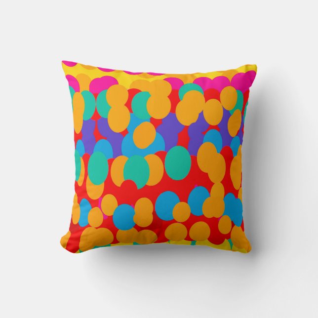HAPPY BUBBLE PATTERNS MIXED COLORS CUSHION (Front)
