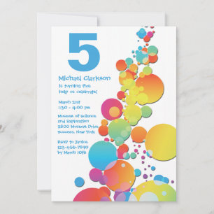 Happy Bubbles Birthday Party Invitation