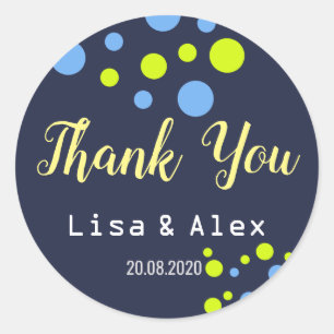 Happy Bubbles Thank You Wedding Sticker