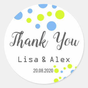 Happy Bubbles Thank You Wedding Sticker