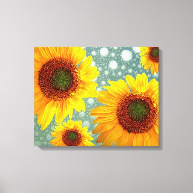 Happy Bubbly Sunflowers Canvas Print (Front)
