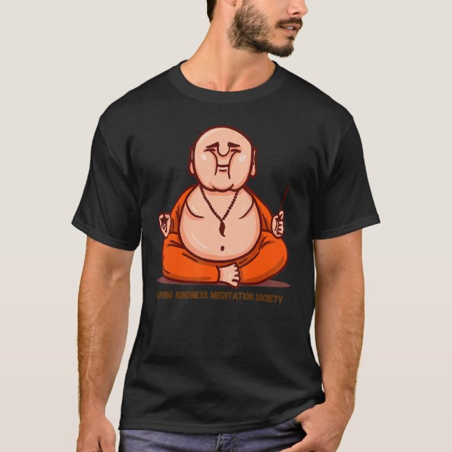 Happy Buddha Loving Kindness Metta Blessing Prayer T-Shirt (Front)