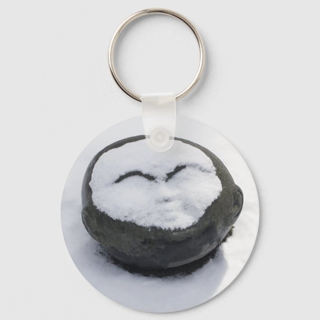 Happy Buddha With Snow Facial Key Ring (Front)