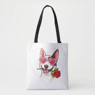 Happy bull terrier tote bag