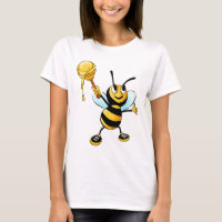 Happy Bumble Bee with a Scoop of Honey