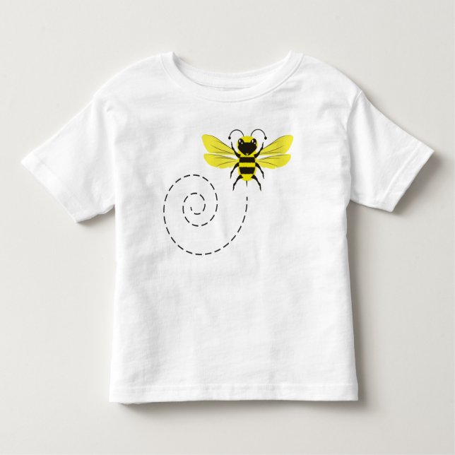 Happy Bumblebee Flying Boys & Girls Toddler T-Shirt (Front)