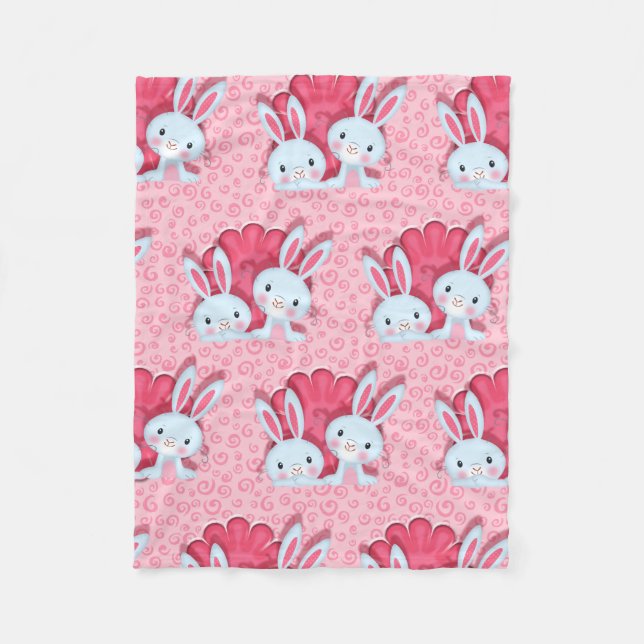 happy bunnies fleece blanket (Front)