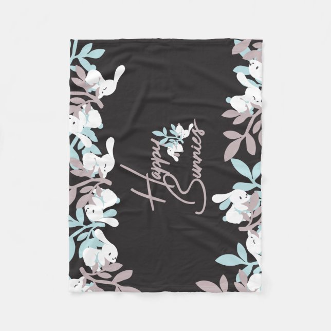 Happy Bunnies Fleece Blanket (Front)