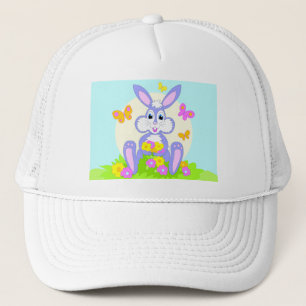 Happy Bunny Butterfly Flowers Trucker Hat
