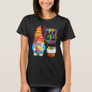 Happy Bunny Easter Gnome Funny Rabbit Egg Basket T-Shirt