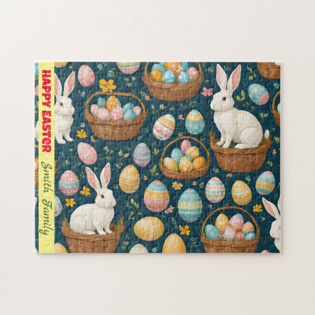 Happy Bunny Easter Modern Collection Jigsaw Puzzle (Horizontal)