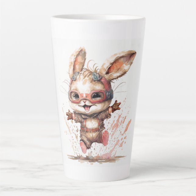 Happy Bunny Latte Mug  (Front)
