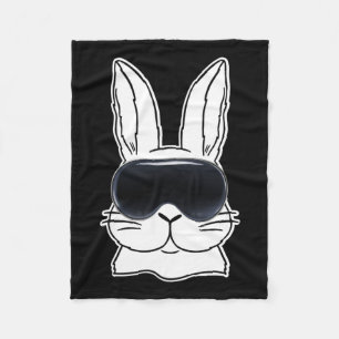 Happy Bunny With Vr Gles Metaver Easter Day Dad Ga Fleece Blanket