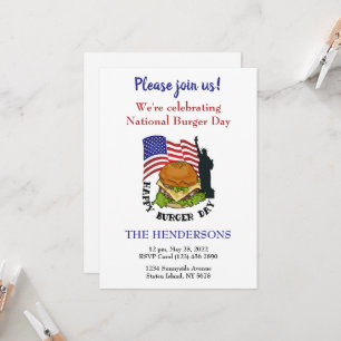 Happy burger day customisable invitation