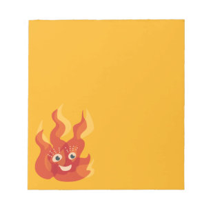 Happy Burning Fire Flame Character Notepad