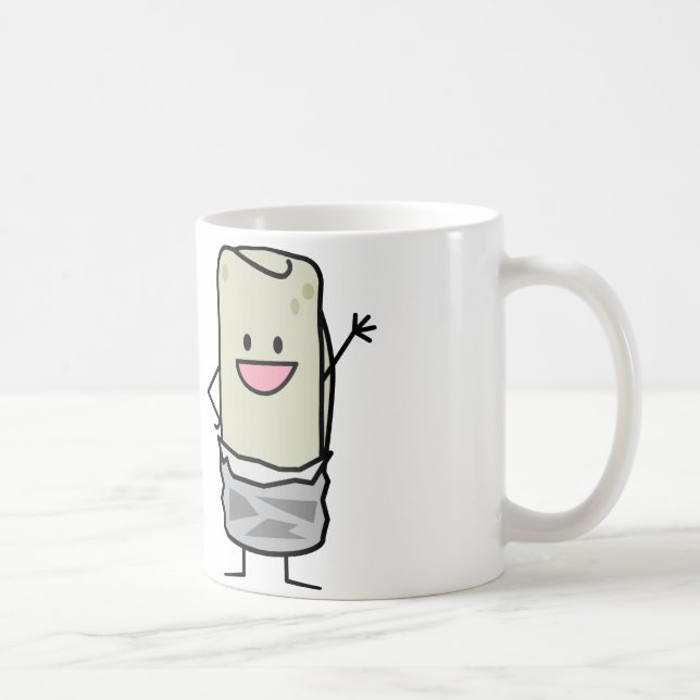 Happy Burrito Waving Hello Coffee Mug (Right)