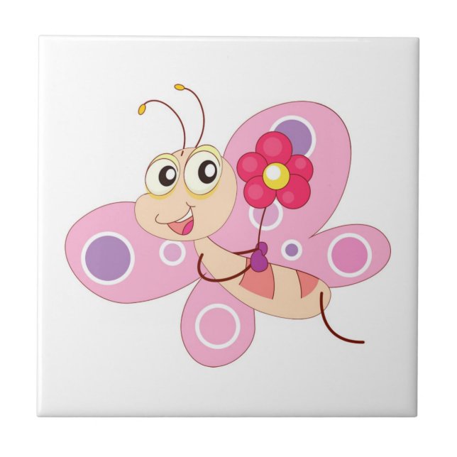 HAPPY BUTTERFLY GIRL TILE (Front)