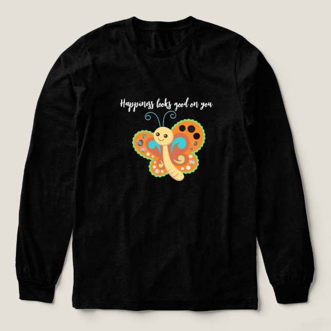 Happy butterfly Tri-Blend shirt (Design Front)