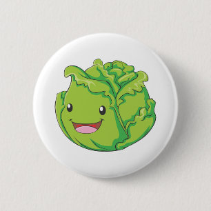 Happy Cabbage Vegetable Smiling 6 Cm Round Badge