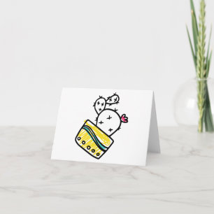 Happy Cactus, Cacti Dancing BLANK  Card