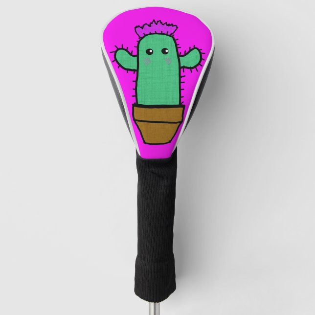 Happy Cactus Golf Head cover Pattern Design  (Front)