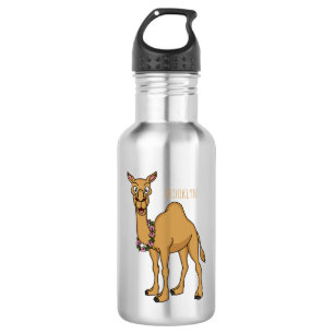 Happy camel cartoon illustration  532 ml water bottle