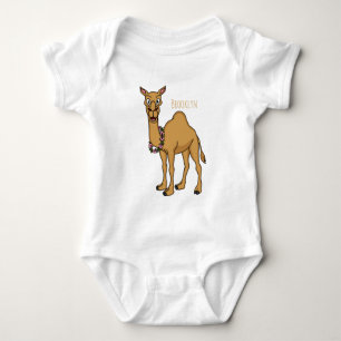 Happy camel cartoon illustration baby bodysuit