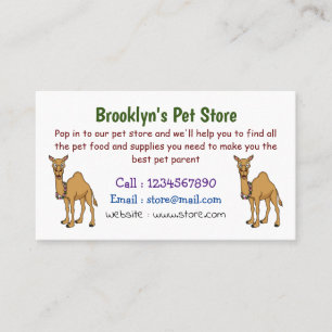 Happy camel cartoon illustration business card