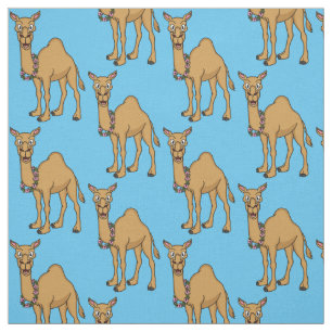 Happy camel cartoon illustration fabric