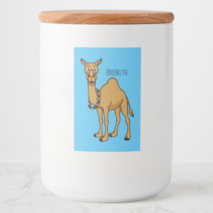 Happy camel cartoon illustration food label