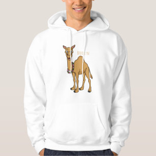 Happy camel cartoon illustration hoodie