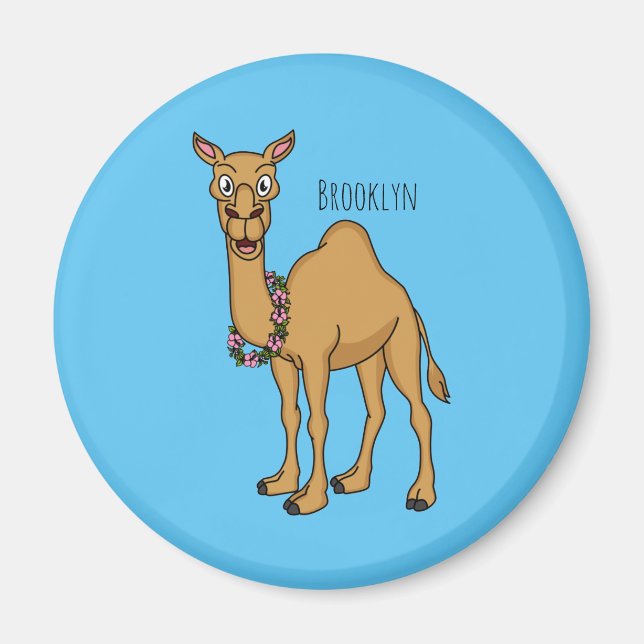 Happy camel cartoon illustration  magnet (Front)