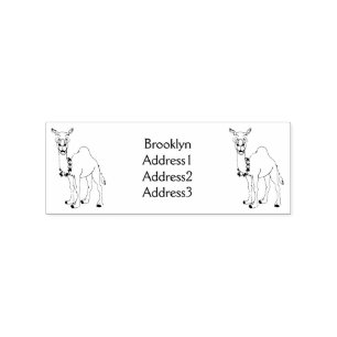 Happy camel cartoon illustration rubber stamp