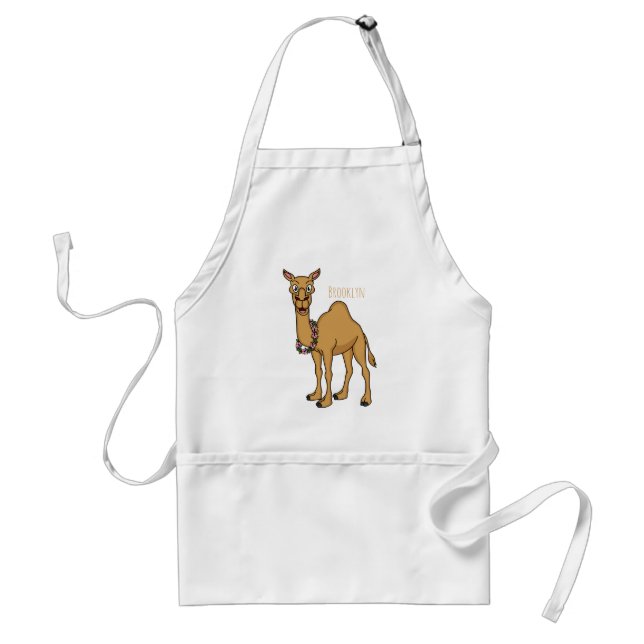 Happy camel cartoon illustration  standard apron (Front)
