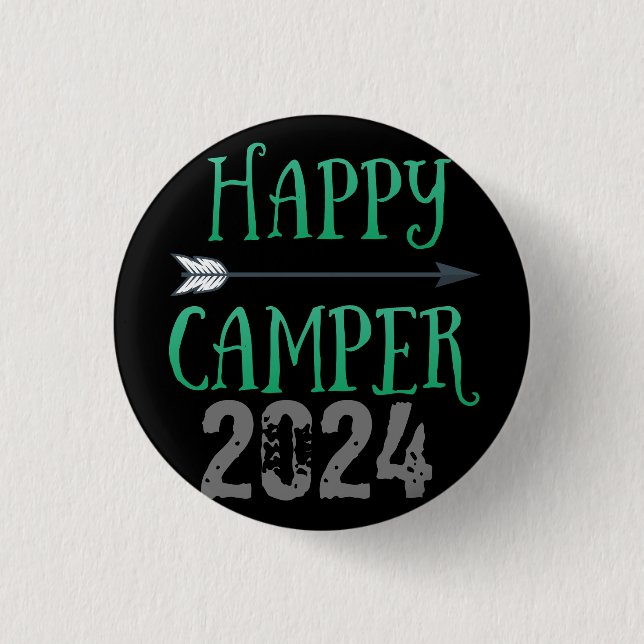 Happy Camper 3 Cm Round Badge (Front)