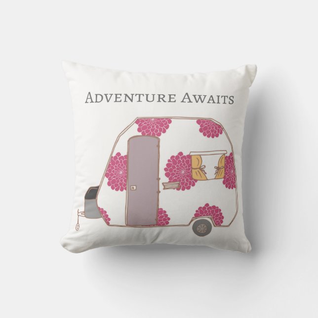 Happy Camper - Adventure Awaits Cushion (Front)