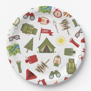 Happy Camper Adventure Birthday Paper Plate